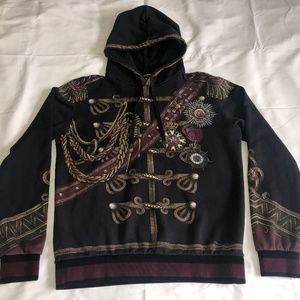 Dolce & Gabbana Men's Military Trompe l'Oeil Black Hoodie Size 52 (Large)